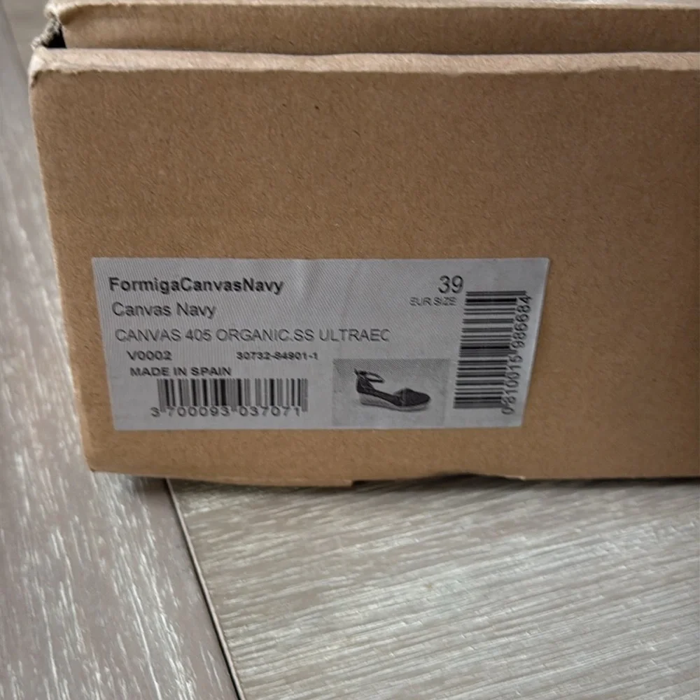 VISCATA Formiga Canvas Espadrille Wedges Navy‎ size 8.5 Euro 39 New With Tags